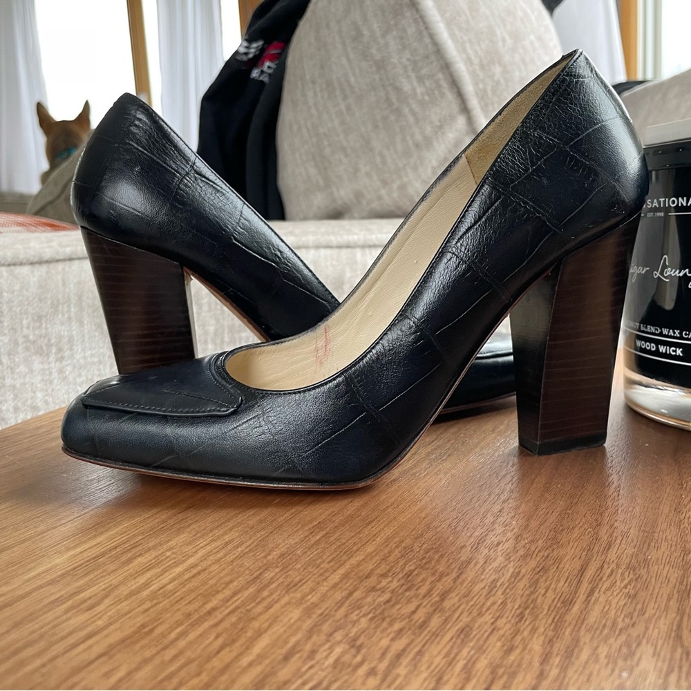 Leather Block Heels